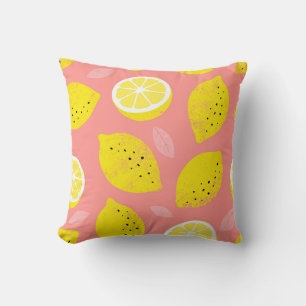 Lemondruck, glänzend nahtloses Sommermuster. Kissen