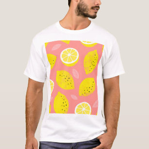 Lemondruck, glänzend nahtloses Sommermuster. T-Shirt