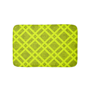 Lemongelbes geometrisches Muster Badematte