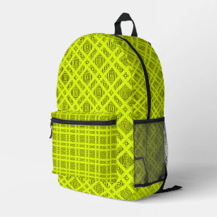 Lemongelbes geometrisches Muster Bedruckter Rucksack