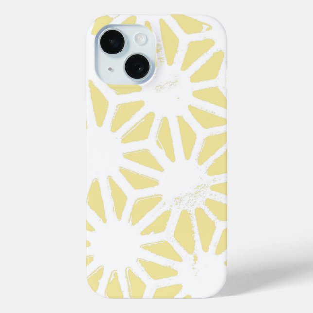 Lemongelbes geometrisches Muster Case-Mate iPhone Hülle (Rückseite)