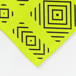 Lemongelbes geometrisches Muster Fleecedecke