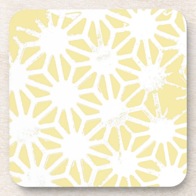 Lemongelbes geometrisches Muster Getränkeuntersetzer (Vorderseite)