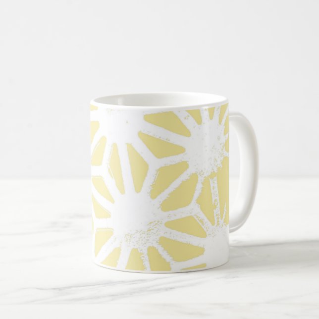 Lemongelbes geometrisches Muster Kaffeetasse (VorderseiteRechts)
