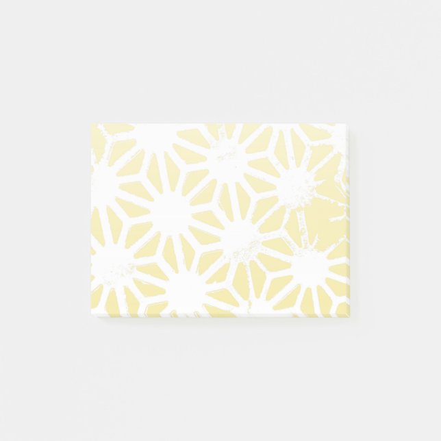 Lemongelbes geometrisches Muster Post-it Klebezettel (Vorderseite)