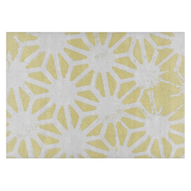 Lemongelbes geometrisches Muster Schneidebrett (Vorderseite)