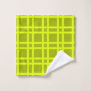 Lemongelbes geometrisches Muster Waschlappen