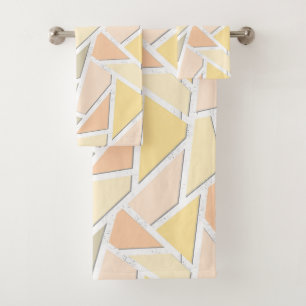 Lemongelbes Mosaikmuster Badhandtuch Set