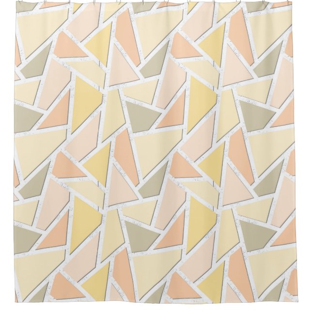 Lemongelbes Mosaikmuster Duschvorhang (Vorderseite)