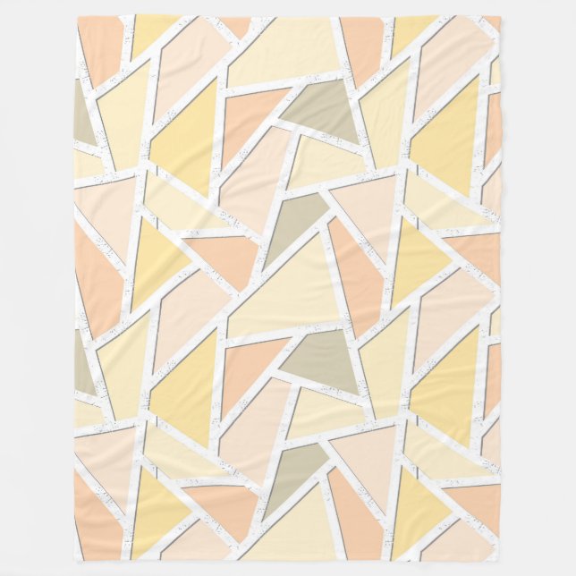 Lemongelbes Mosaikmuster Fleecedecke (Vorderseite)