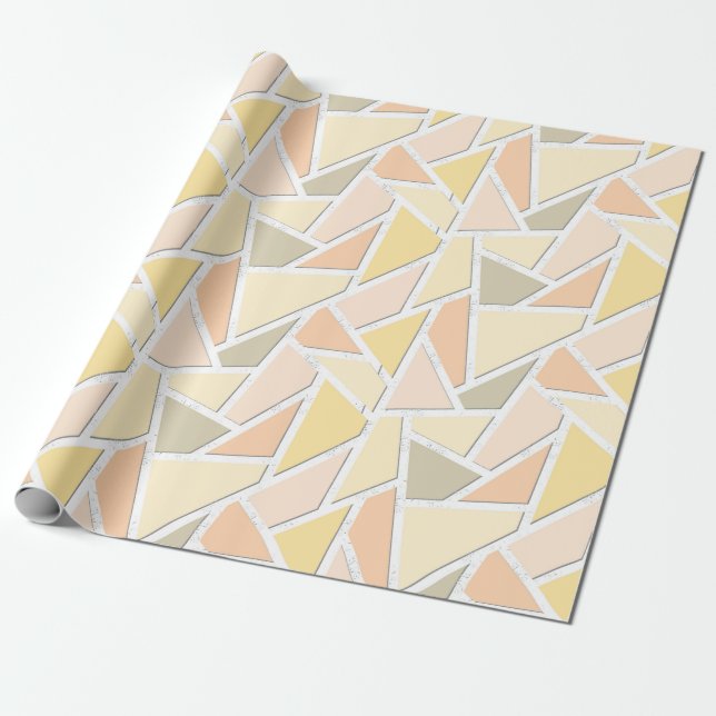 Lemongelbes Mosaikmuster Geschenkpapier (Ungerollt)