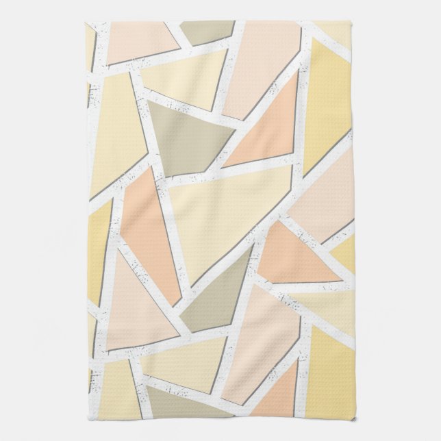 Lemongelbes Mosaikmuster Geschirrtuch (Vertikal)