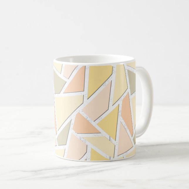Lemongelbes Mosaikmuster Kaffeetasse (VorderseiteRechts)