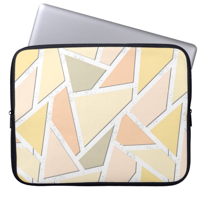 Lemongelbes Mosaikmuster Laptopschutzhülle (Vorderseite)