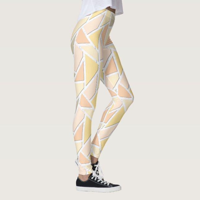 Lemongelbes Mosaikmuster Leggings (Rechts)