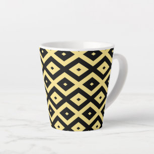 Lemongelbes und schwarzes Diamantmuster Milchtasse