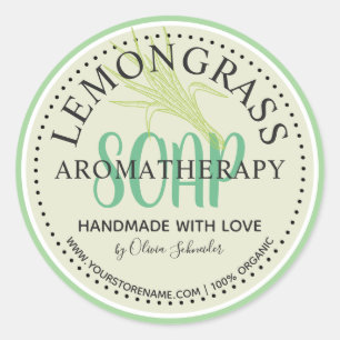 Lemongrass Aromatherapie Seife Website Runder Aufkleber