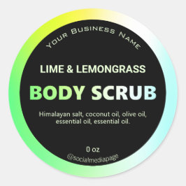 Lemongrass Body Scrub Labels Runder Aufkleber