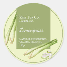 Lemongrass Herbal Tee Business Label Runder Aufkleber