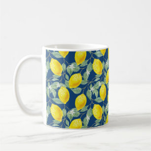 LEMONOBST IN LÄNDERBLAUE KAFFEETASSE