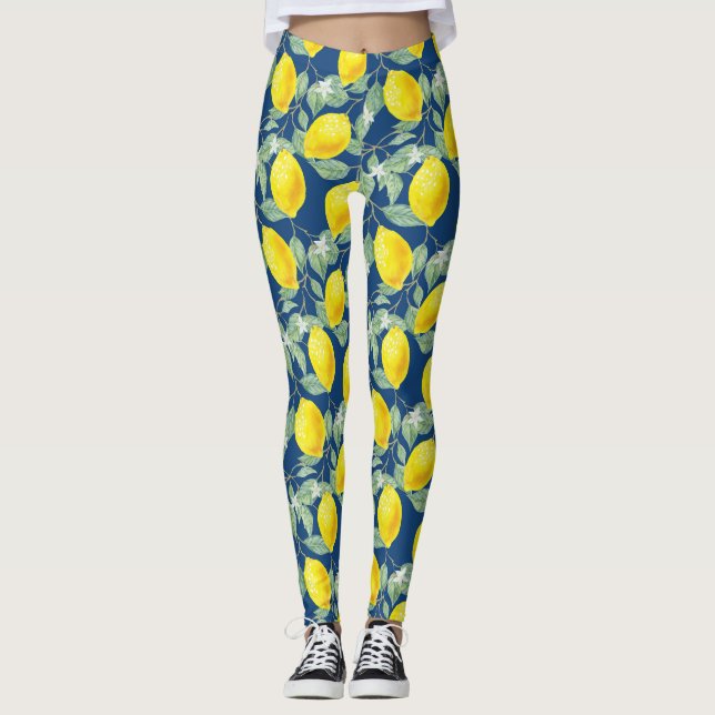 LEMONOBST IN LÄNDERBLAUE LEGGINGS (Vorderseite)