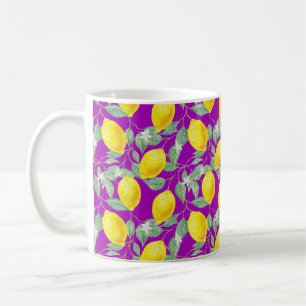 LEMONOBST IN LILA HINTERGRUND KAFFEETASSE