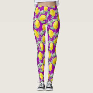 LEMONOBST IN LILA HINTERGRUND LEGGINGS