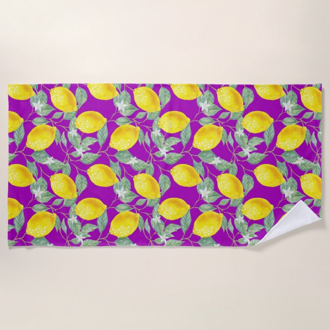 LEMONOBST IN LILA HINTERGRUND STRANDTUCH (Vorderseite)