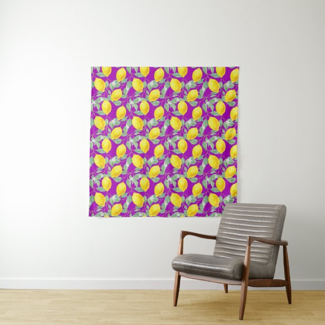 LEMONOBST IN LILA HINTERGRUND WANDTEPPICH (Beispiel)