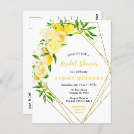 Lemons and Flowers with Foliage Bridal Shower Postkarte