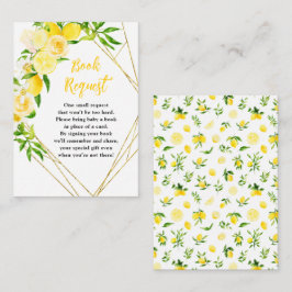 Lemons and Foliage Baby Shower Book Request Begleitkarte