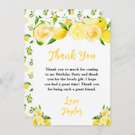 Lemons and Foliage Birthday Party Dankeskarte