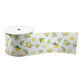 Lemons and Foliage Pattern Satinband