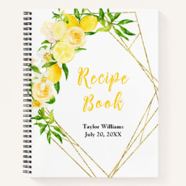 Lemons and Foliage Recipe Book Notizbuch