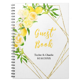 Lemons and Foliage Wedding Guest Book Notizblock