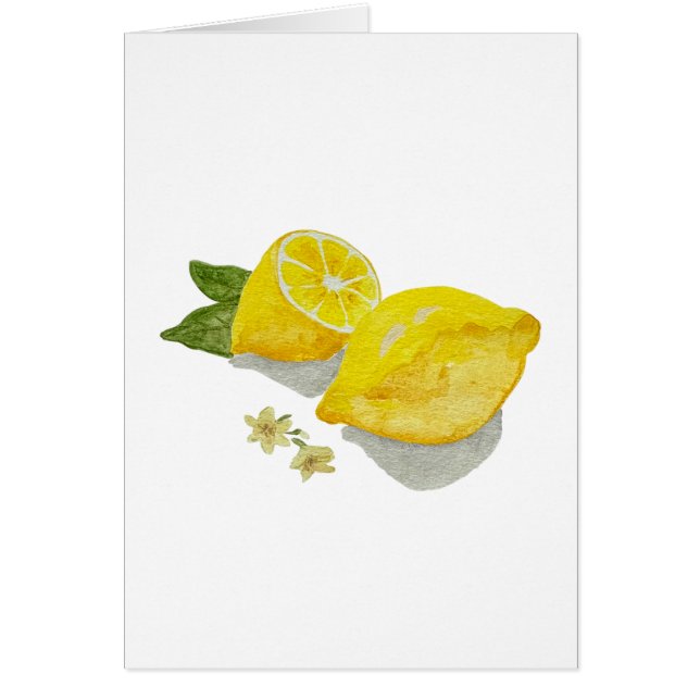 Lemons Aquarell Druckgrüßkarte (Vorne)