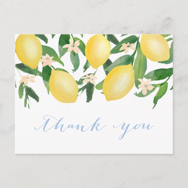 Lemons Aquarelldusche Danke Postkarte (Vorderseite)