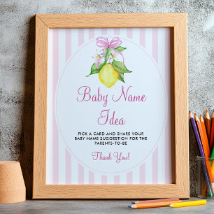 Lemons Baby Name Idee Zeichen Spiel Poster