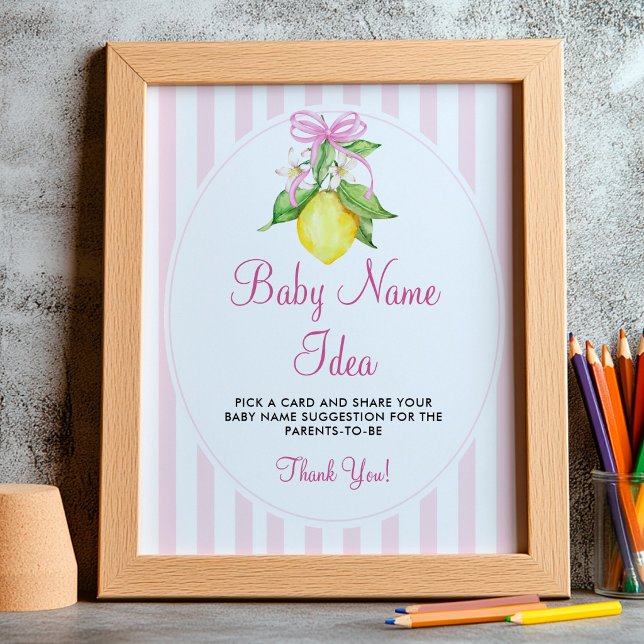 Lemons Baby Name Idee Zeichen Spiel Poster (Von Creator hochgeladen)
