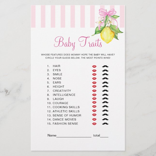 Lemons Baby Traits Spiel (Vorderseite)