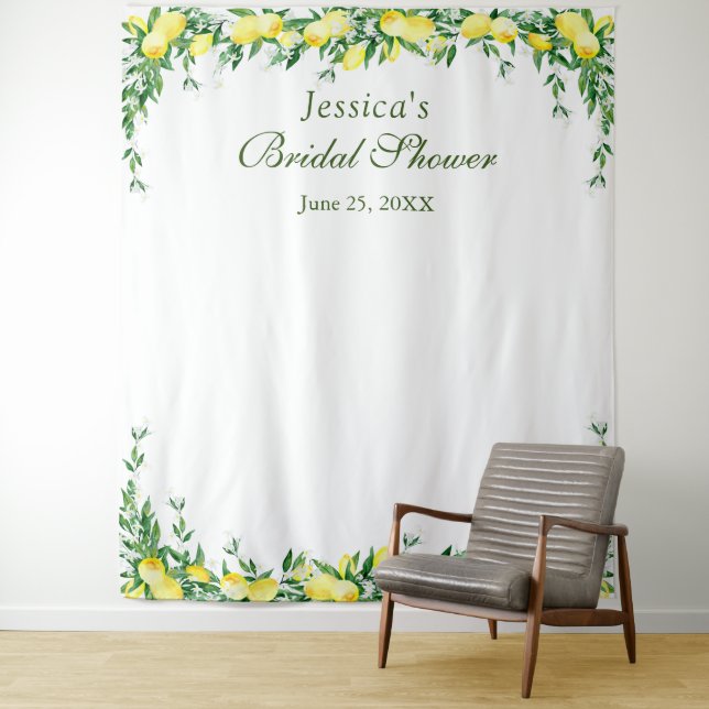 Lemons Blossom Brautparty Foto Stand Hintergrund Wandteppich (Beispiel)