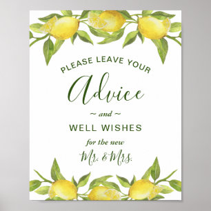 Lemons Blossom Chic Ratgeber und Brunnen wünscht U Poster