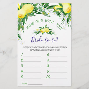 Lemons Blossom Greenerity Chic Brautparty Game