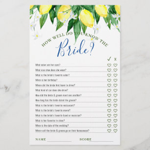 Lemons Blossom Greenerity Chic Brautparty Game