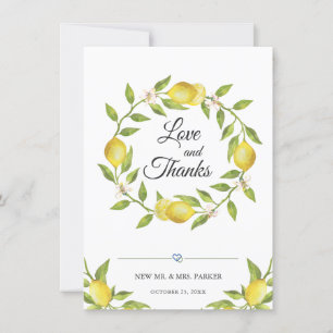 Lemons Blossom Greenery Floral Vielen Dank Dankeskarte