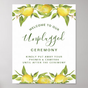 Lemons Blossom Greenery Unplugged Wedding Zeremoni Poster