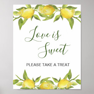 Lemons Blossom Grüne Wedding Dessert Bar Poster