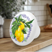 Lemons & Blue Toile