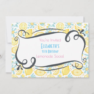 Lemons & Blume Geburtstag Lemonade Sozialeinladung Einladung