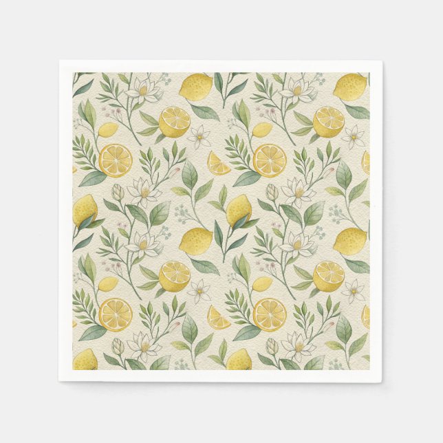 Lemons & Blume Muster Napkins Serviette (Vorderseite)